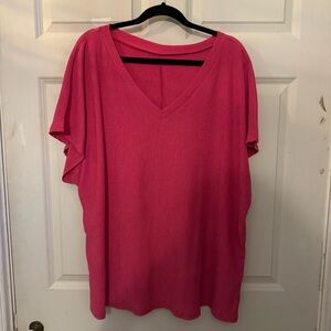 Women's Pink V-Neck Top